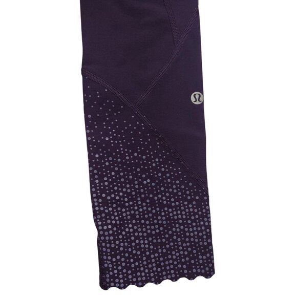 EXC Lululemon Tight Stuff Tight Deep Zinfandel Purple Reflective Scalloped 6 - Picture 3 of 7